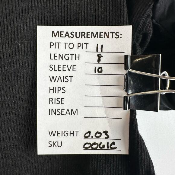 NWT Zara Black Square Neck Puff Sleeve Crop Top Womens Size S Stretchy - Picture 9 of 9